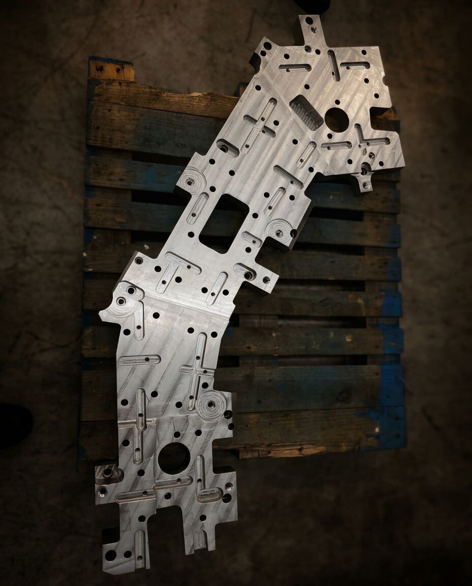 Large machined aluminum structural plate produced on the bridge mill